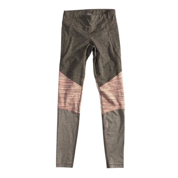 Athleta Girl Gray and Pink Athletic Leggings - Girls Size L (12) - Picture 1 of 5
